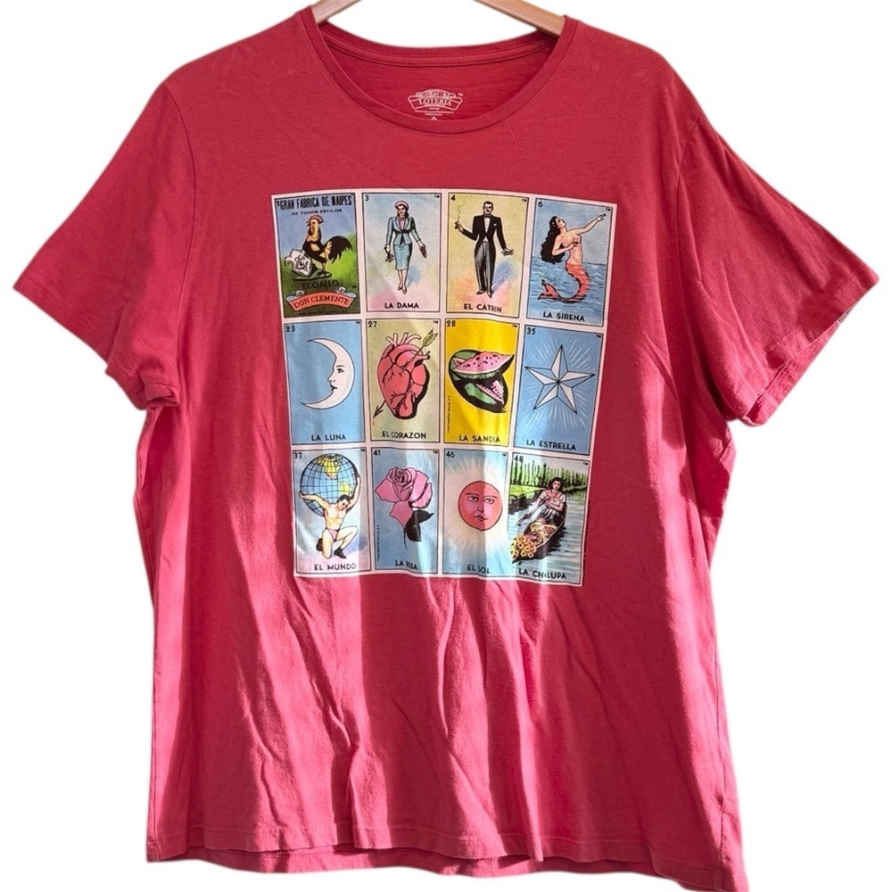 🌈 6/$60 Loteria Tarot Card Pink TShirt Size XLarge